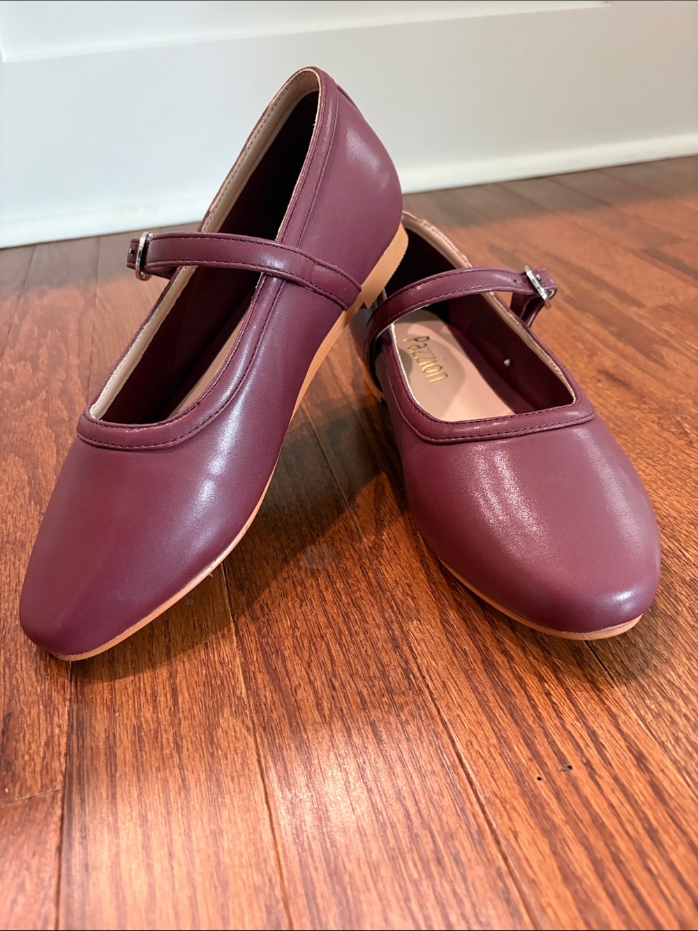 Burgundy Mary Jane Flats